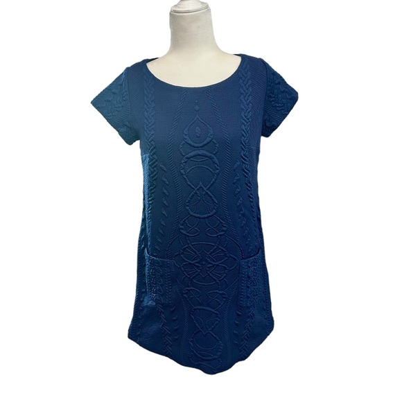 Amada Uprichard Blue Textured Mini A Line Dress size M - Picture 1 of 10